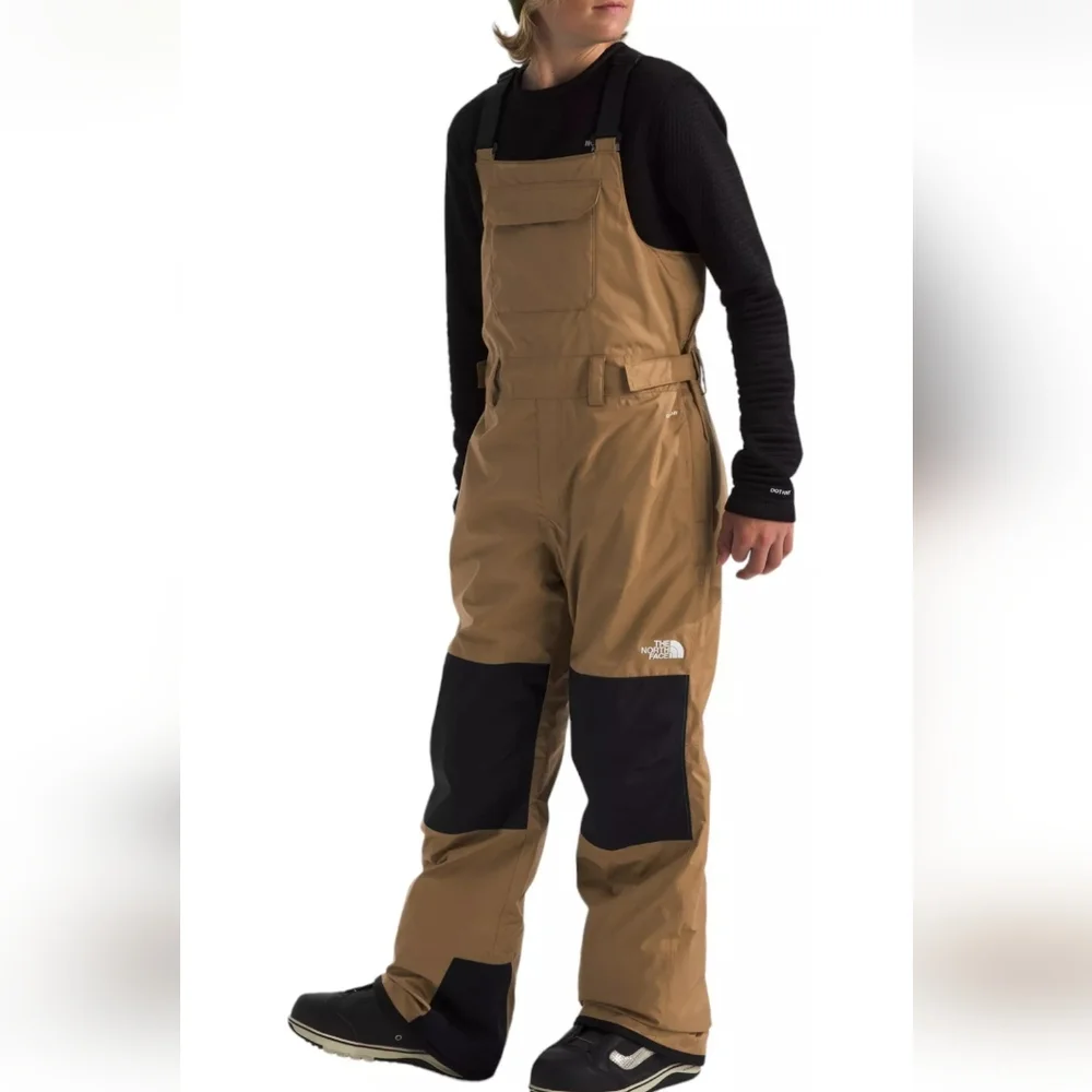 NWT Kids Teen M(10) North Face Brown and Black Snow Bib